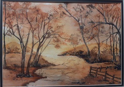 Chris M, Autumn Glow, watercolour.